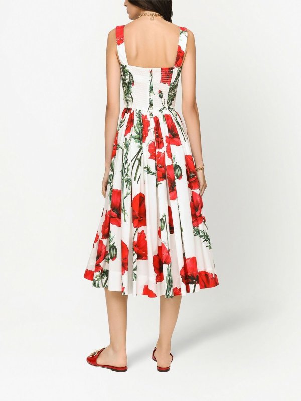 Floral-print midi dress shop online: DOLCE & GABBANA