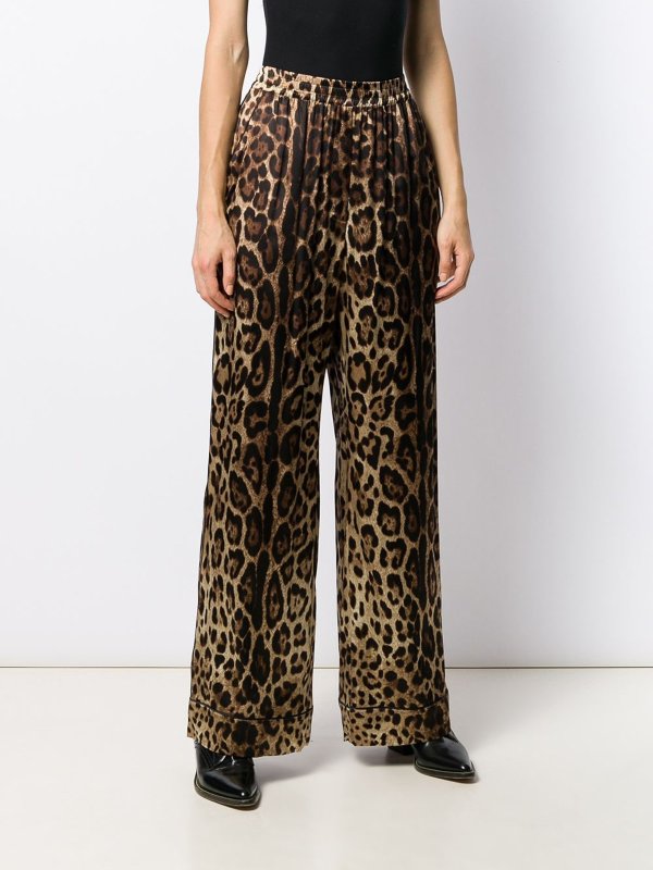 iKRIX DOLCE & GABBANA: pantaloni casual - Pantaloni dritti con stampa leopardata