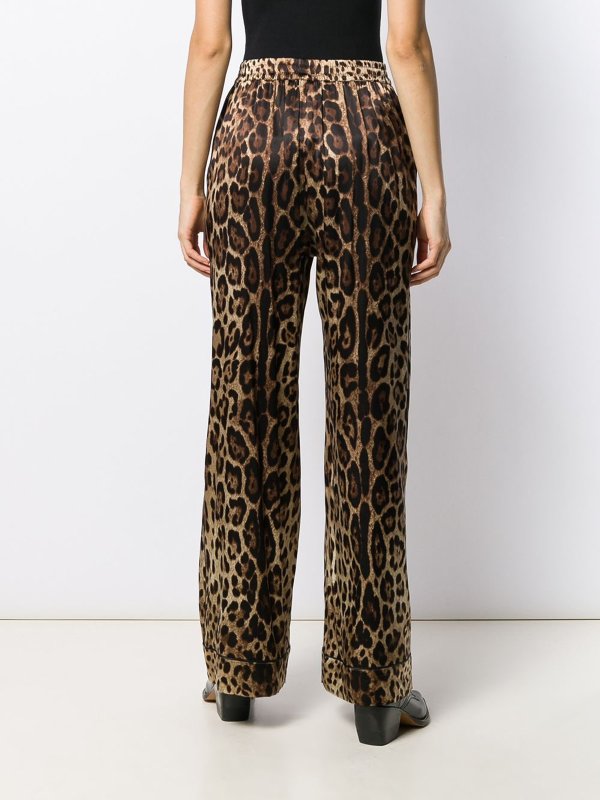 Pantaloni dritti con stampa leopardata shop online: DOLCE & GABBANA