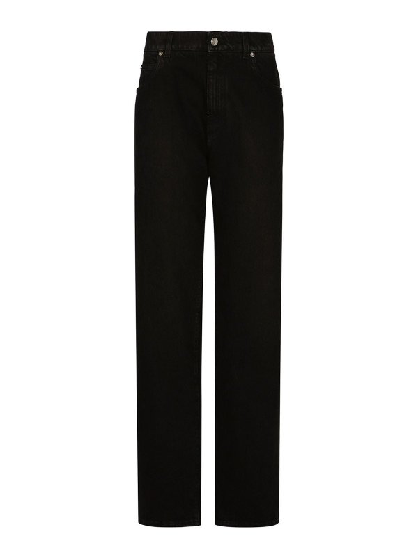 DOLCE & GABBANA: straight leg jeans - High-rise drop-crotch boyfriend jeans