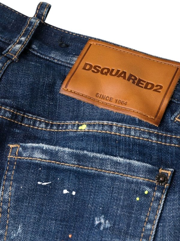 iKRIX DSQUARED2: Cropped paint-splatter jeans