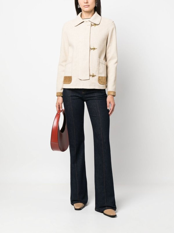 FAY: giacche casual online - Giacca aderente con finiture a contrasto