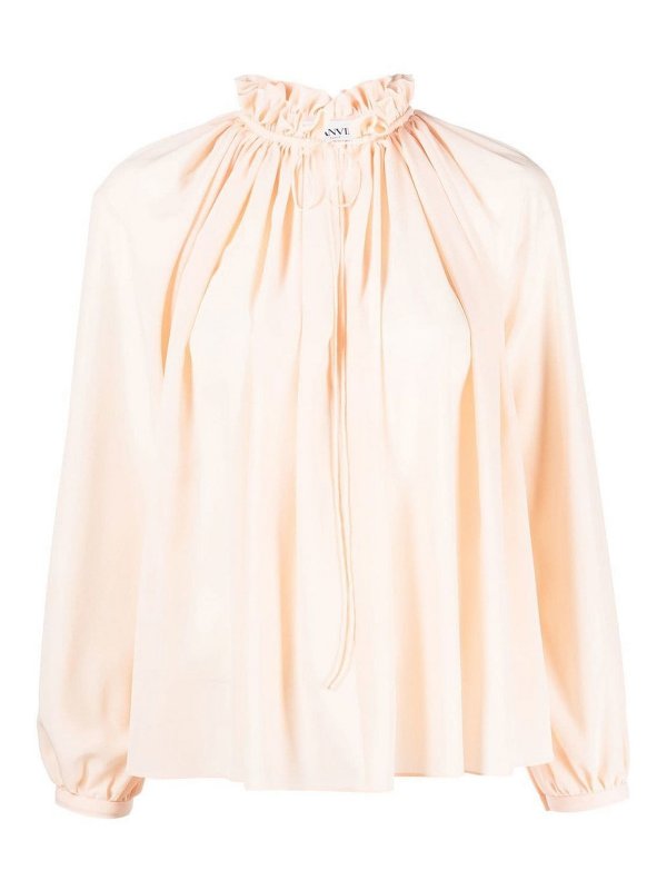 LANVIN: blouses - Pleated-neckline blouse