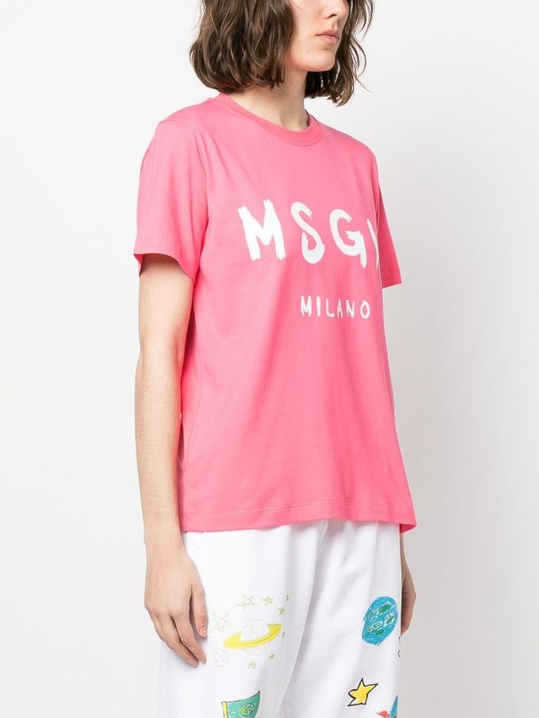 MSGM★Tシャツ MSGM - T-SHIRT WITH GRAFFITI LOGO | laid-back