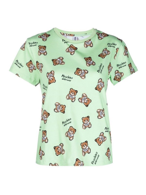 MOSCHINO: t-shirts - Teddy bear logo Tee