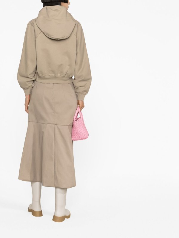 Logo cropped hoodie shop online: PATOU