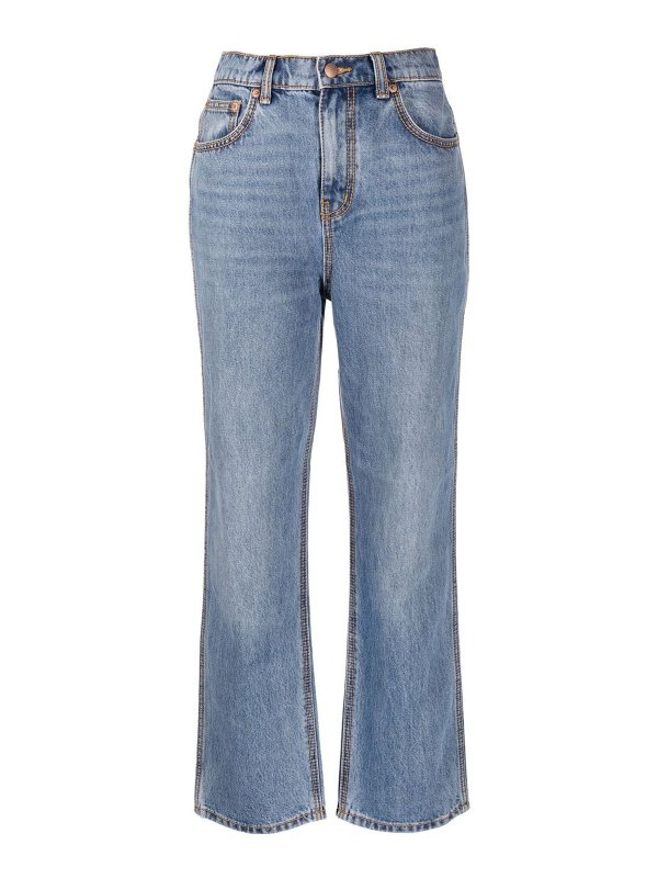 TORY BURCH: straight leg jeans - High rise straight jeans