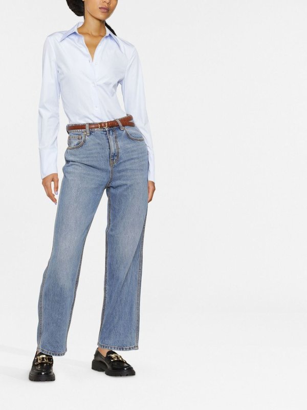 TORY BURCH: straight leg jeans online - High rise straight jeans