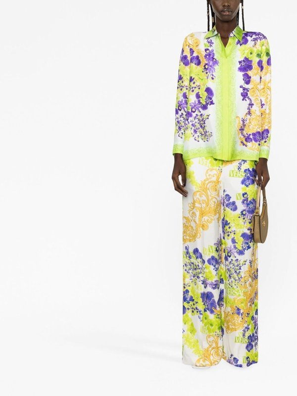 VERSACE: casual trousers online - Baroque-print trousers