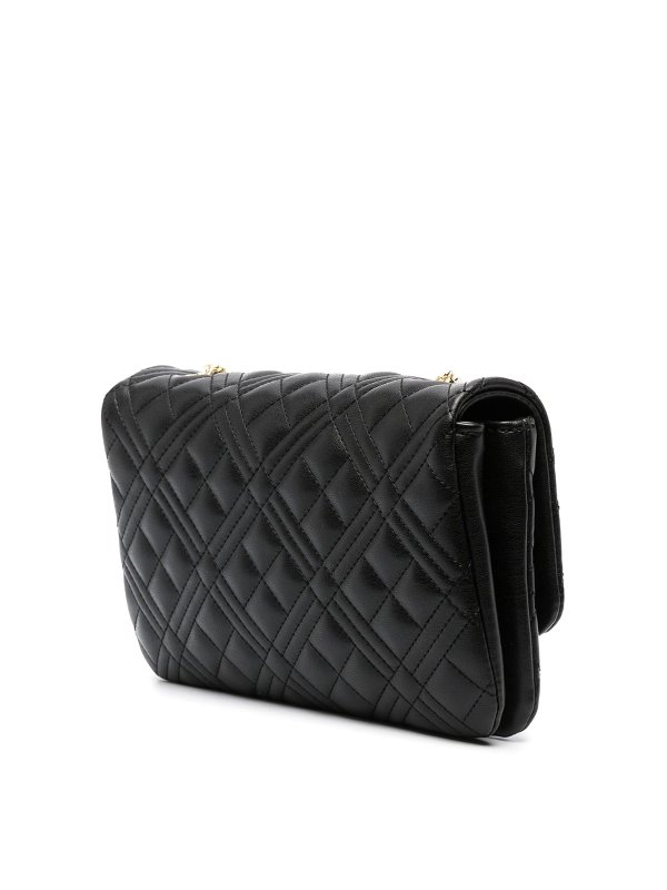 LOVE MOSCHINO: borse a tracolla online - Borsa a tracolla trapuntata logo-plaque