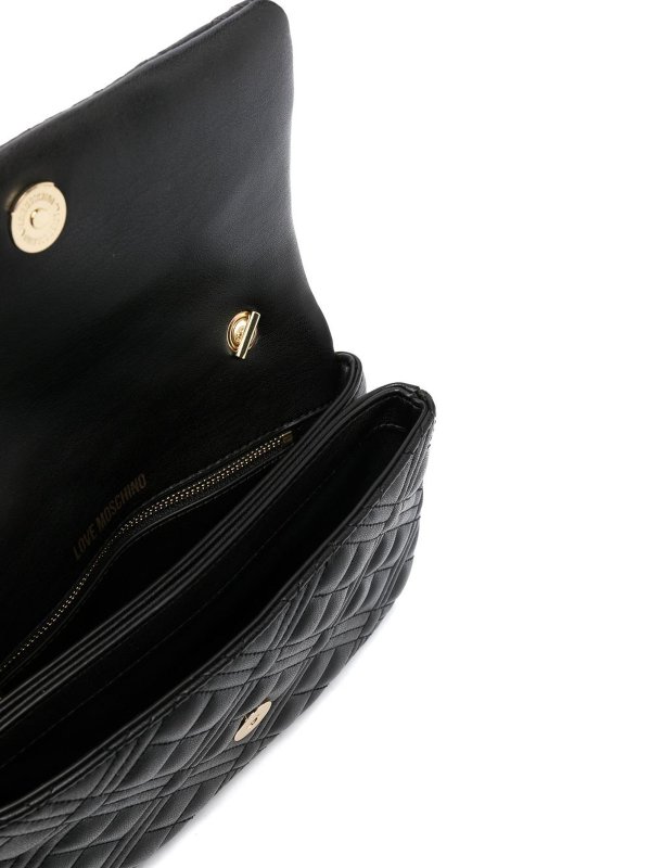Borsa a tracolla trapuntata logo-plaque shop online: LOVE MOSCHINO