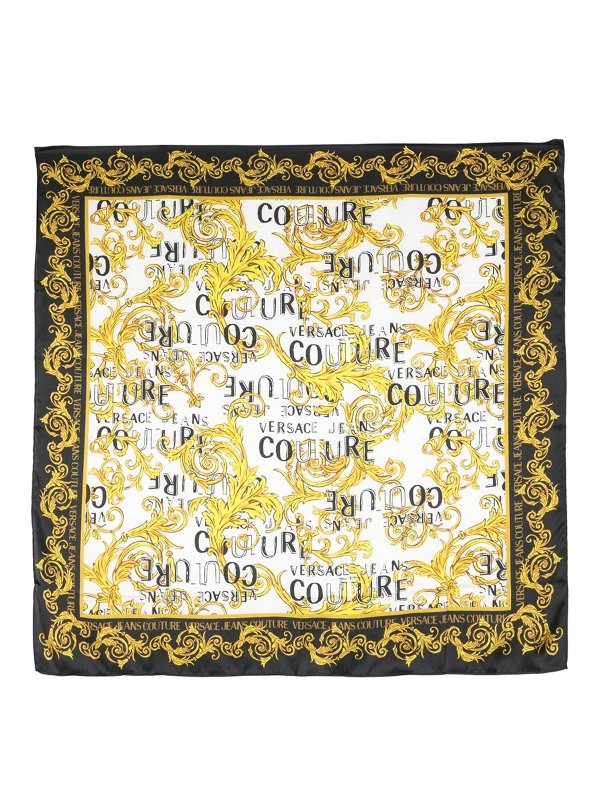 Versace Jeans Couture: Stoles & Shawls - Baroque-pattern print scarf