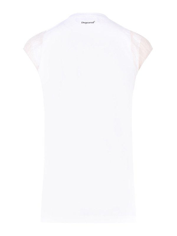 DSQUARED2: t-shirts online - Cotton T-shirt with frontal print