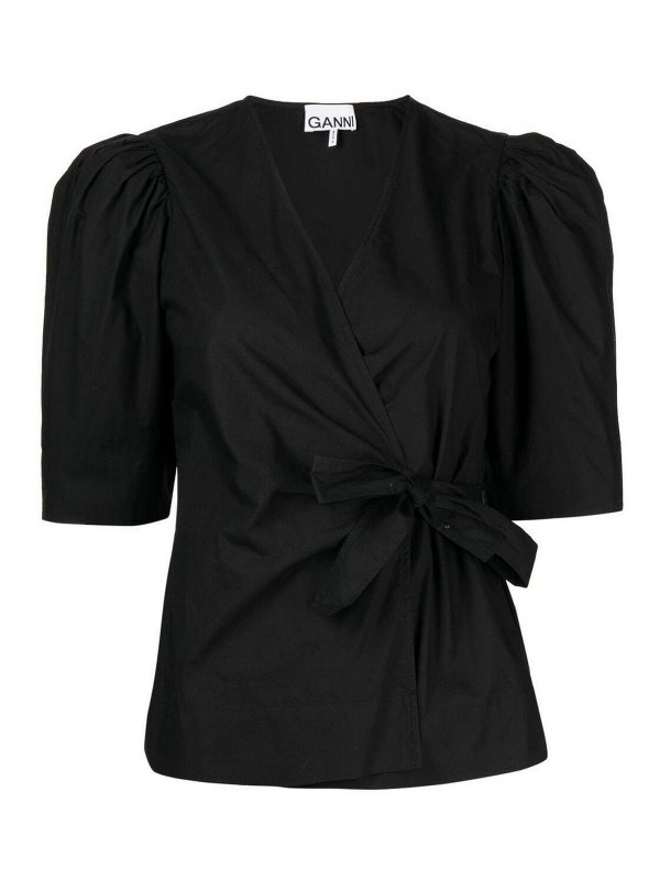 GANNI: Tops & Tank tops - Wrap-design blouse