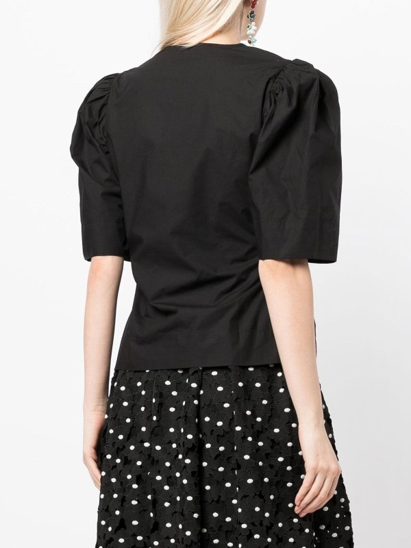 Wrap-design blouse shop online: GANNI