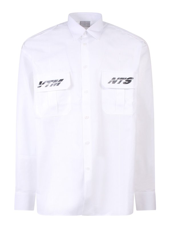 Vts Graphics Shirts Vtmnts - Cotton shirt with frontal logo - VL12SH250W5109WHITE