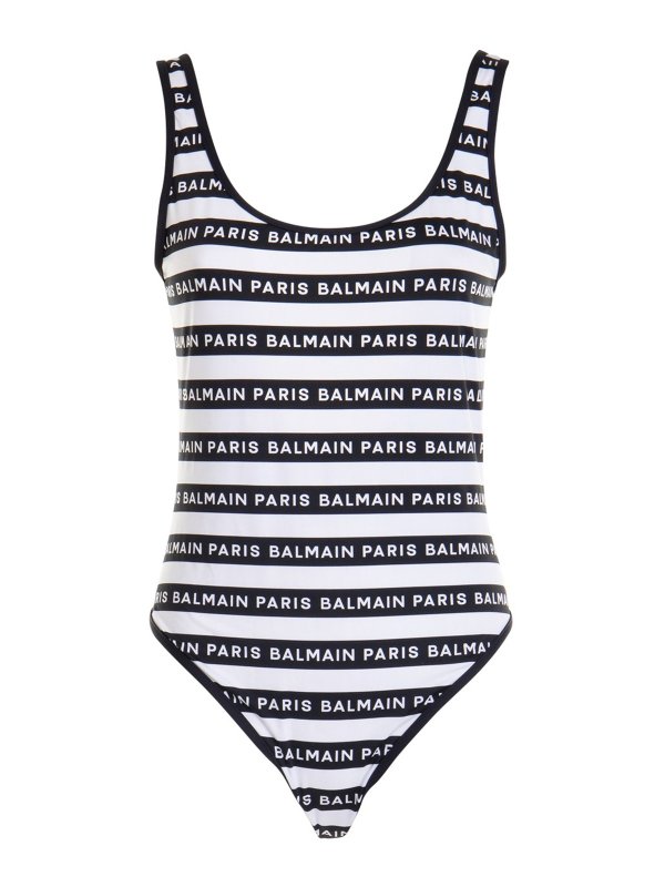 Balmain: Badeanzüge - Badeanzug - Weiß