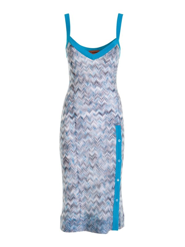 MISSONI: knee length dresses - Knitted dress with slit