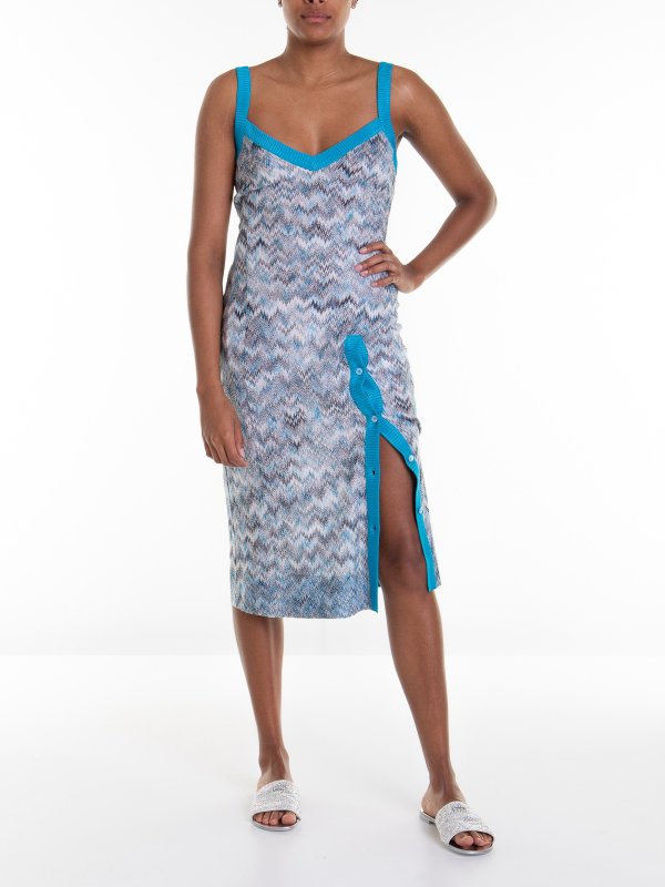 MISSONI: knee length dresses online - Knitted dress with slit