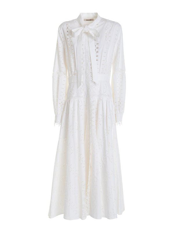 ROBERTO CAVALLI: maxi dresses - Knitted long dress with lavalière