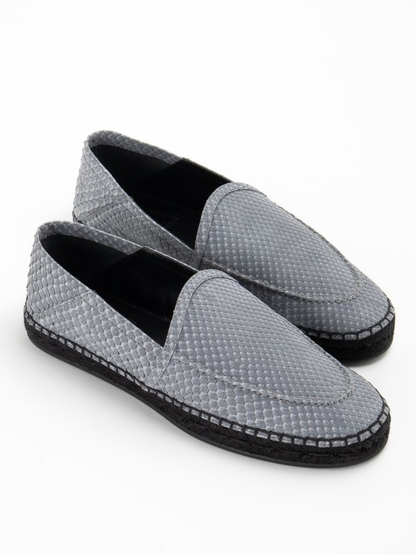 BRIONI: Loafers & Slippers online - Piton effect leather slippers