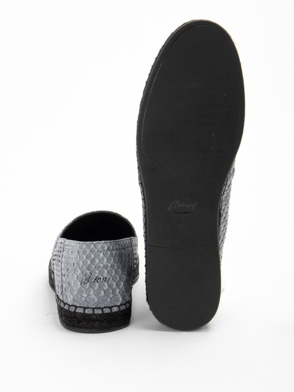 BRIONI buy online Piton effect leather slippers