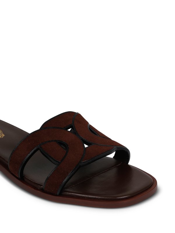 Sandali in pelle con dettaglio a catena shop online: TOD