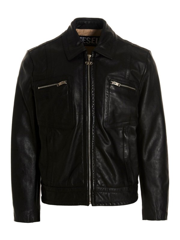 DIESEL: leather jacket - L-cale jacket
