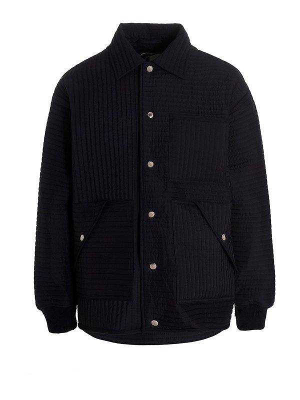 KHRISJOY: padded jackets - Chore quilted stripes down jacket