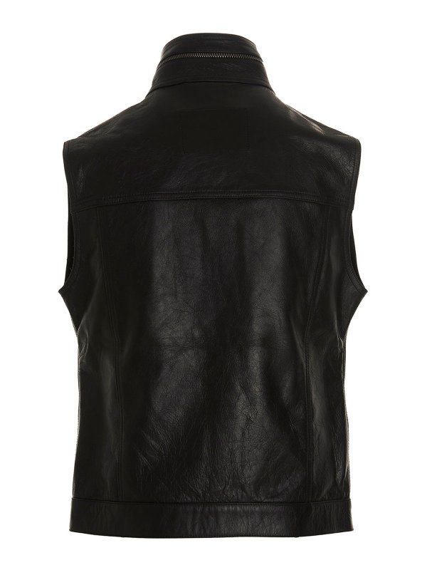 Martine Rose Leather vest. - Black - Men|MRSS23529BLACK