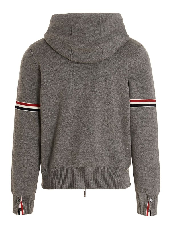 THOM BROWNE: Sweatshirts & Sweaters online - Contrast band hoodie