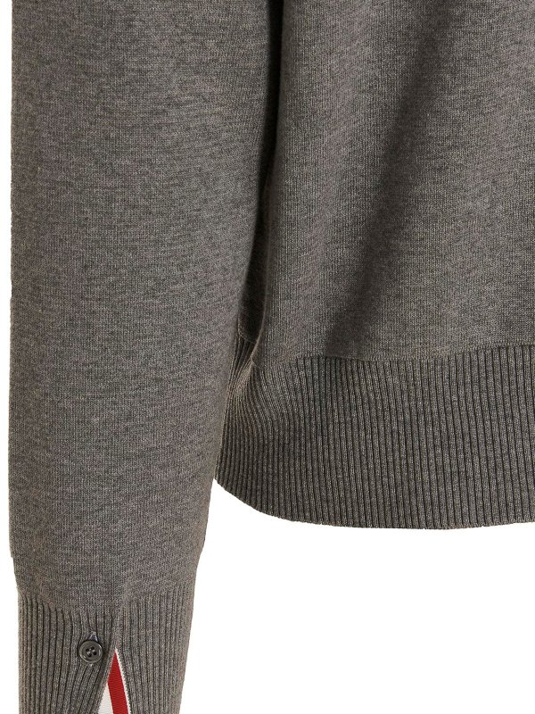 Contrast band hoodie shop online: THOM BROWNE