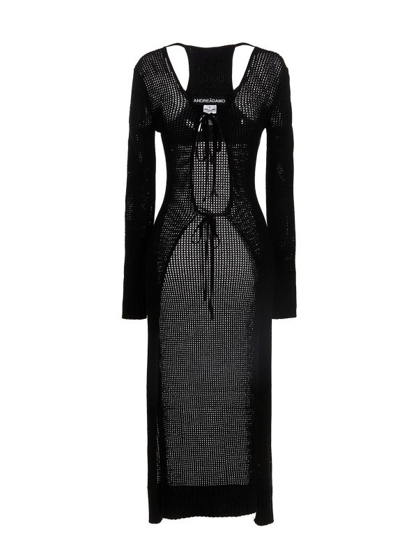 ANDREĀDAMO: cardigans - Openwork long cardigan