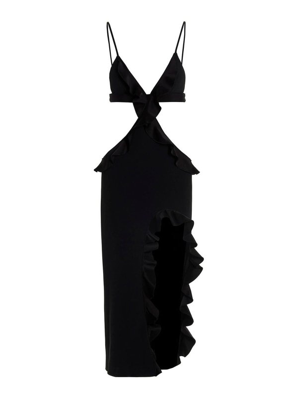 DAVID KOMA: maxi dresses - Ruffle detailed dress