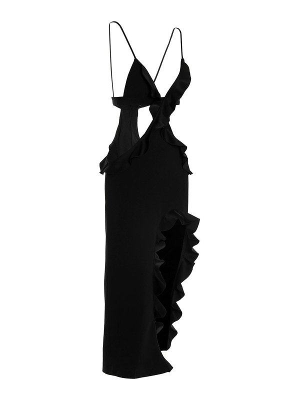 DAVID KOMA: maxi dresses online - Ruffle detailed dress