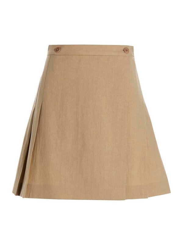 KENZO: mini skirts - Pleated wallet skirt