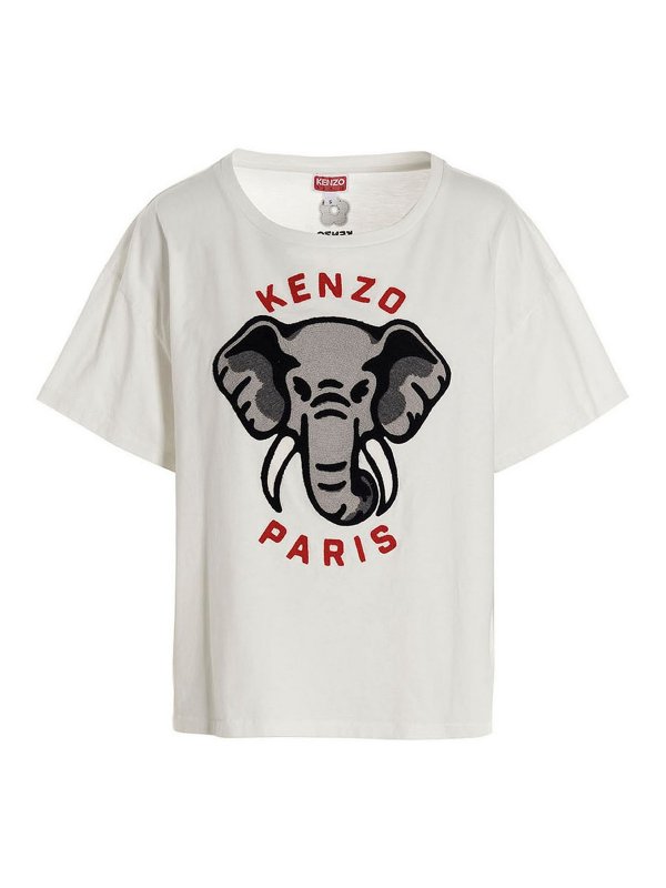 KENZO: t-shirts - Logo embroidery T-shirt
