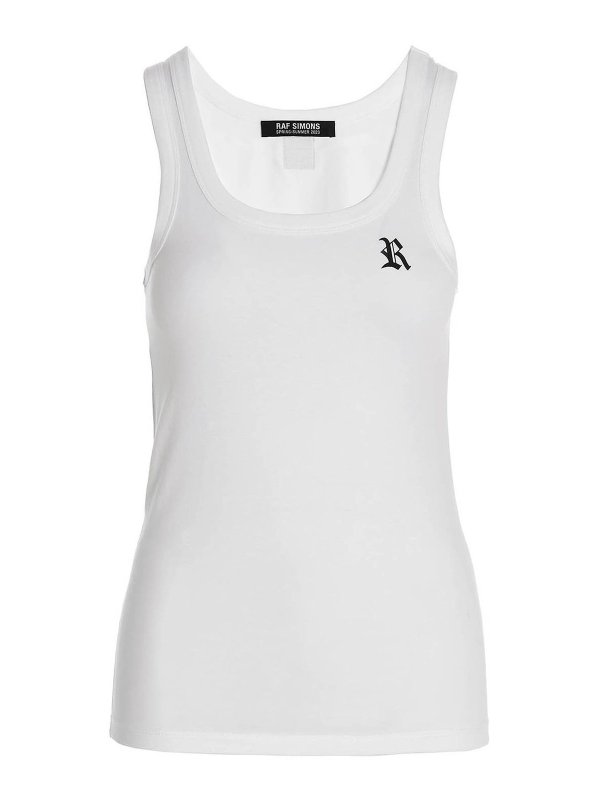 RAF SIMONS: Tops & Tank tops - Logo print tank top