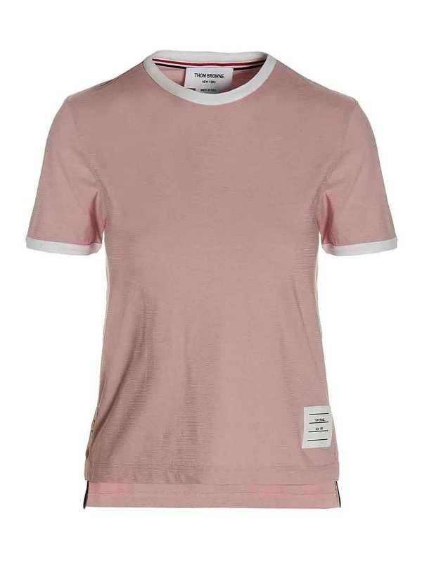 THOM BROWNE: t-shirts - Contrast edging T-shirt