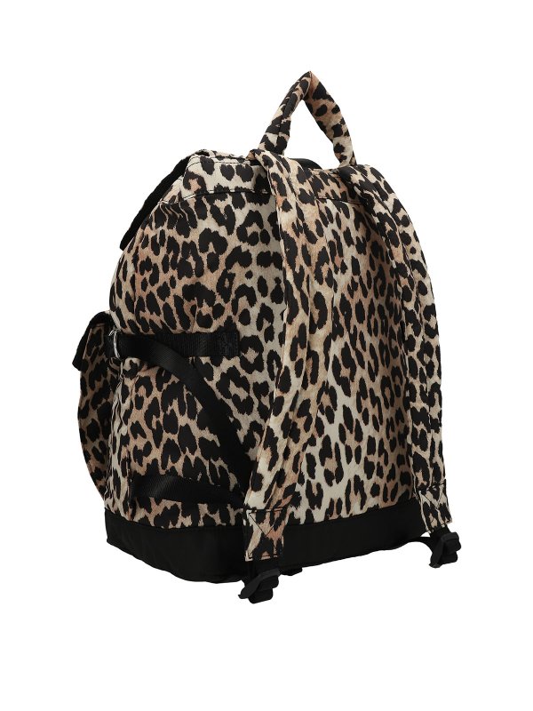 GANNI: backpacks online - Leopard tech backpack