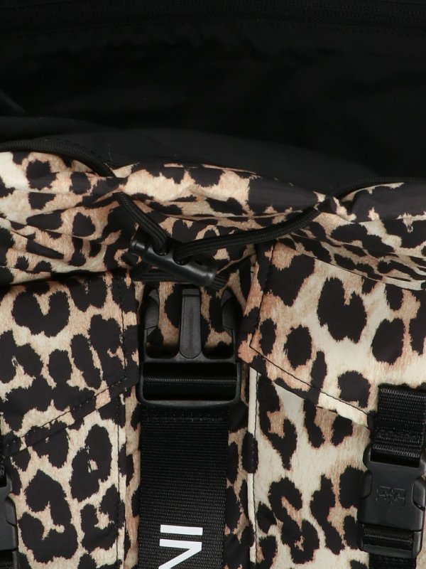 Leopard tech backpack shop online: GANNI