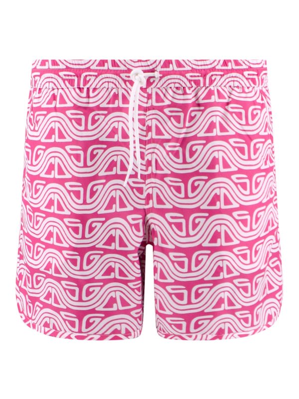 GCDS: Swim shorts & swimming trunks - Nylon swim trunk with all-over logo