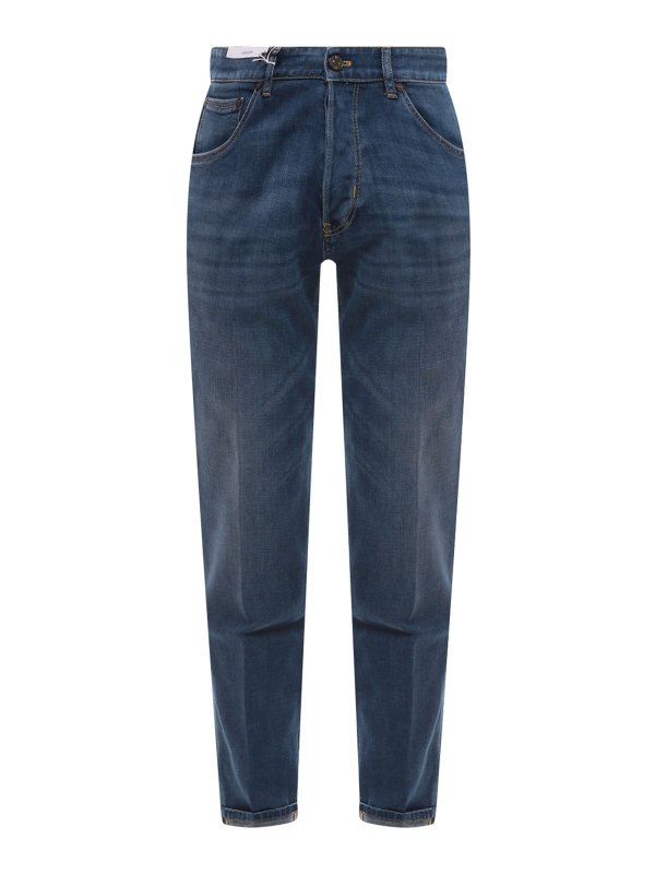 PT TORINO: straight leg jeans - Reggae jeans with leather tag