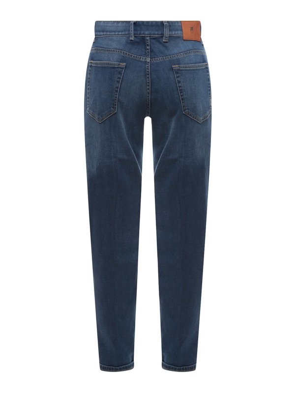 PT TORINO: straight leg jeans online - Reggae jeans with leather tag