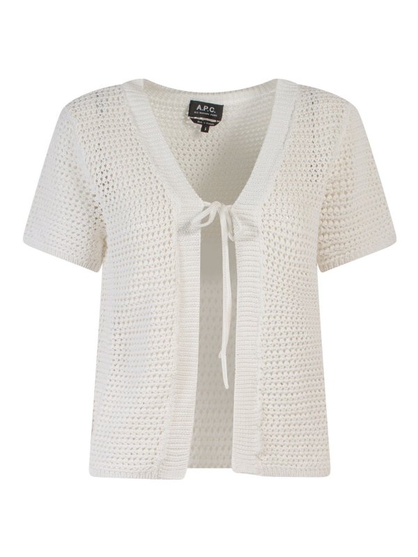 A.P.C.: cardigan - Cardigan in cotone traforato