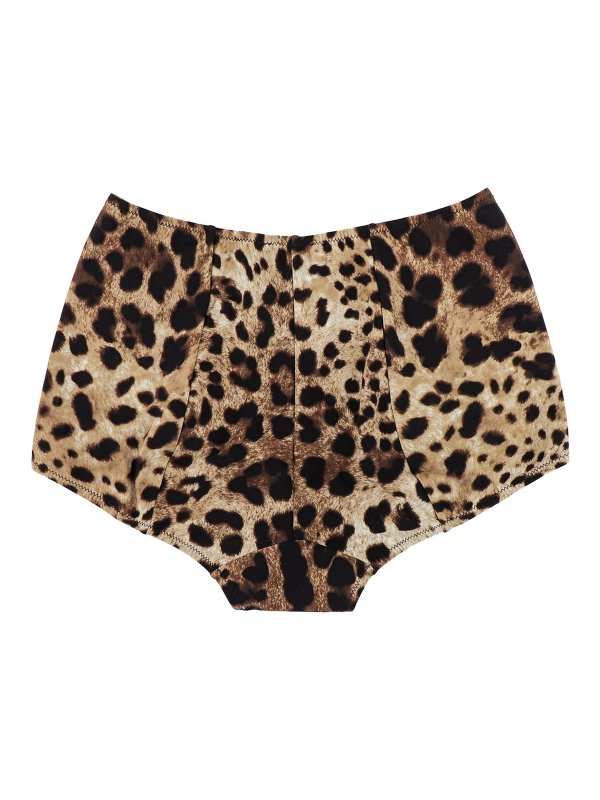 DOLCE & GABBANA: bikinis online - Swim culotte with iconic animalier print