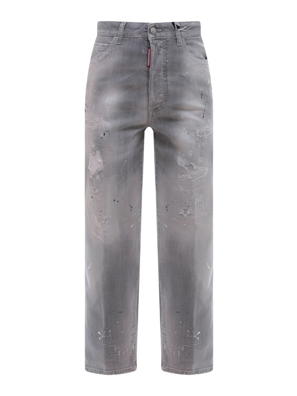 DSQUARED2: Jeans à jambe droite - Jean Droit - Gris