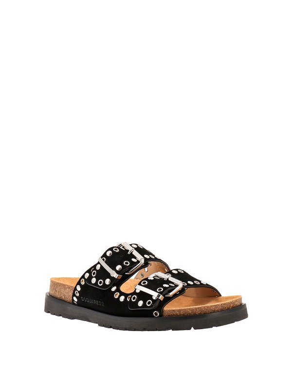 DSQUARED2: sandals online - Suede sandals with metal studs