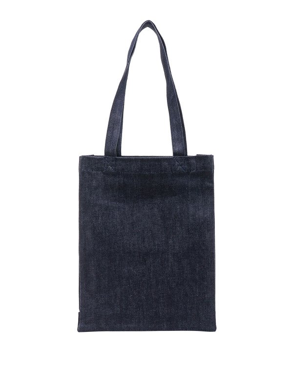 The Best Shops A.P.C.: borse a spalla - Borsa a tracolla in denim con logo frontale