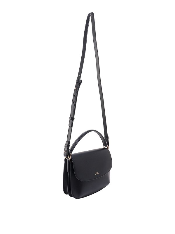 A.P.C.: shoulder bags online - Leather shoulder bag with logo print